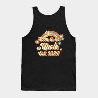 Soon To Be Uncle Est. 2024 Family 60s 70s Hippie Costume Tank Top